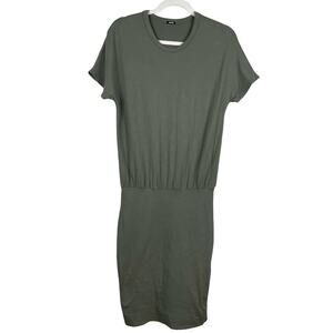 Revolve Monrow  Olive Green Short Sleeve Stretchy Shirred Mini Dress Size‎ XS